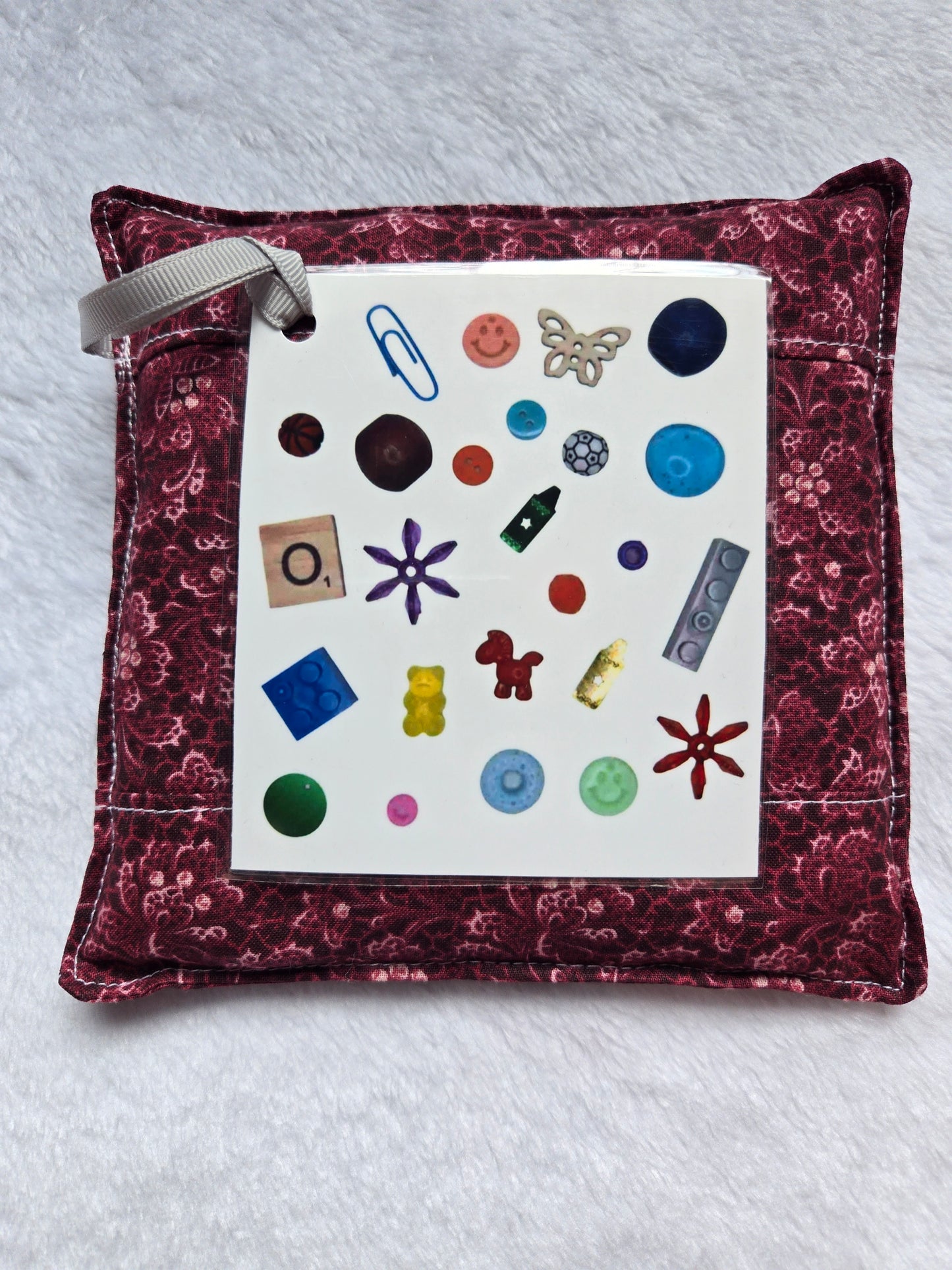 Dark Red Flowers I Spy Bag