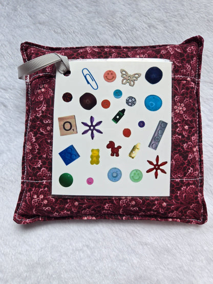 Dark Red Flowers I Spy Bag