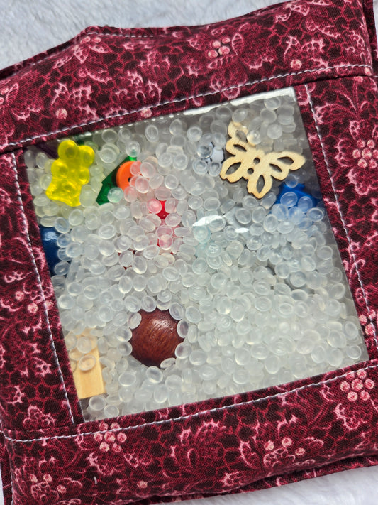 Dark Red Flowers I Spy Bag