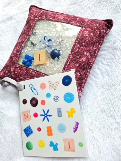 Burgundy Flowers I Spy Bag