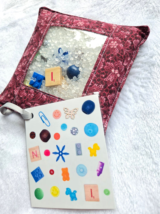 Burgundy Flowers I Spy Bag