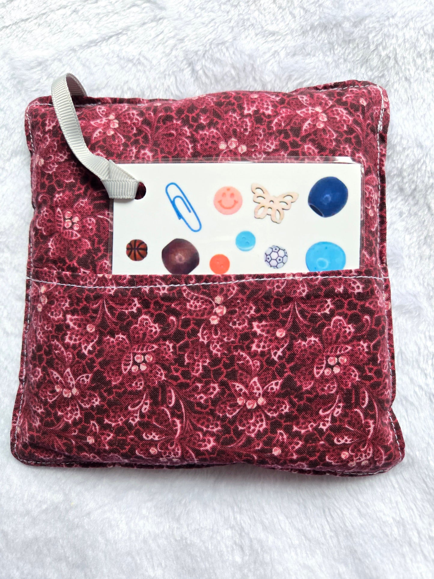 Burgundy Flowers I Spy Bag