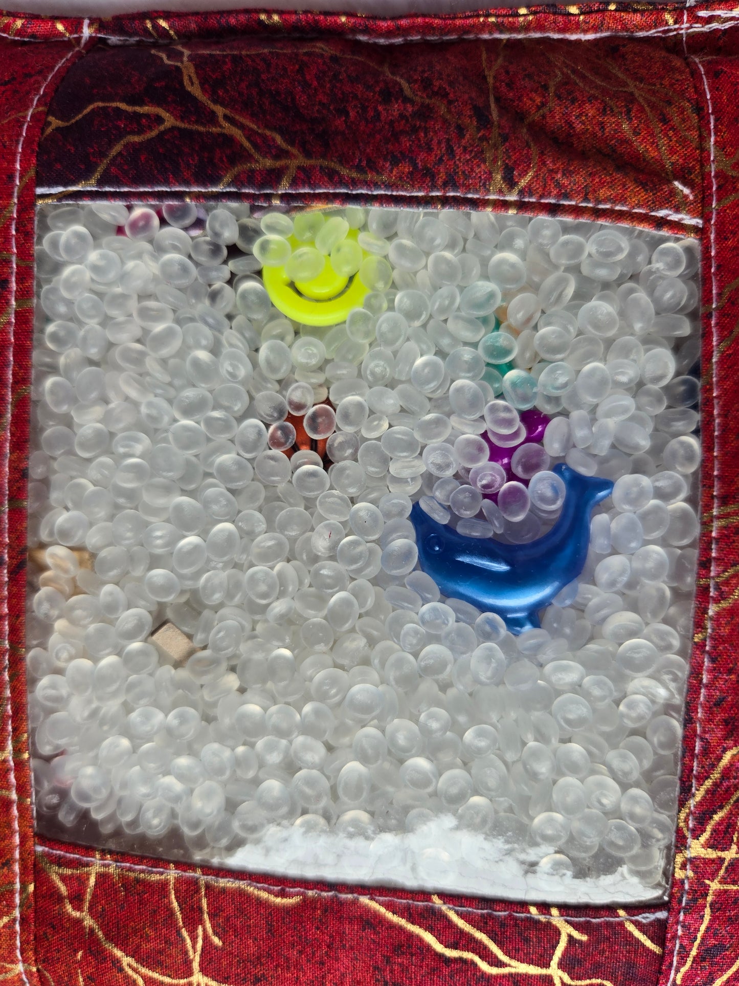 Gold Cracked Red I Spy Bag